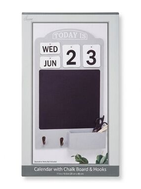 Organizer Magnetic Chalkboard Calendar  in White Wall Hanging 11 X 18.9"